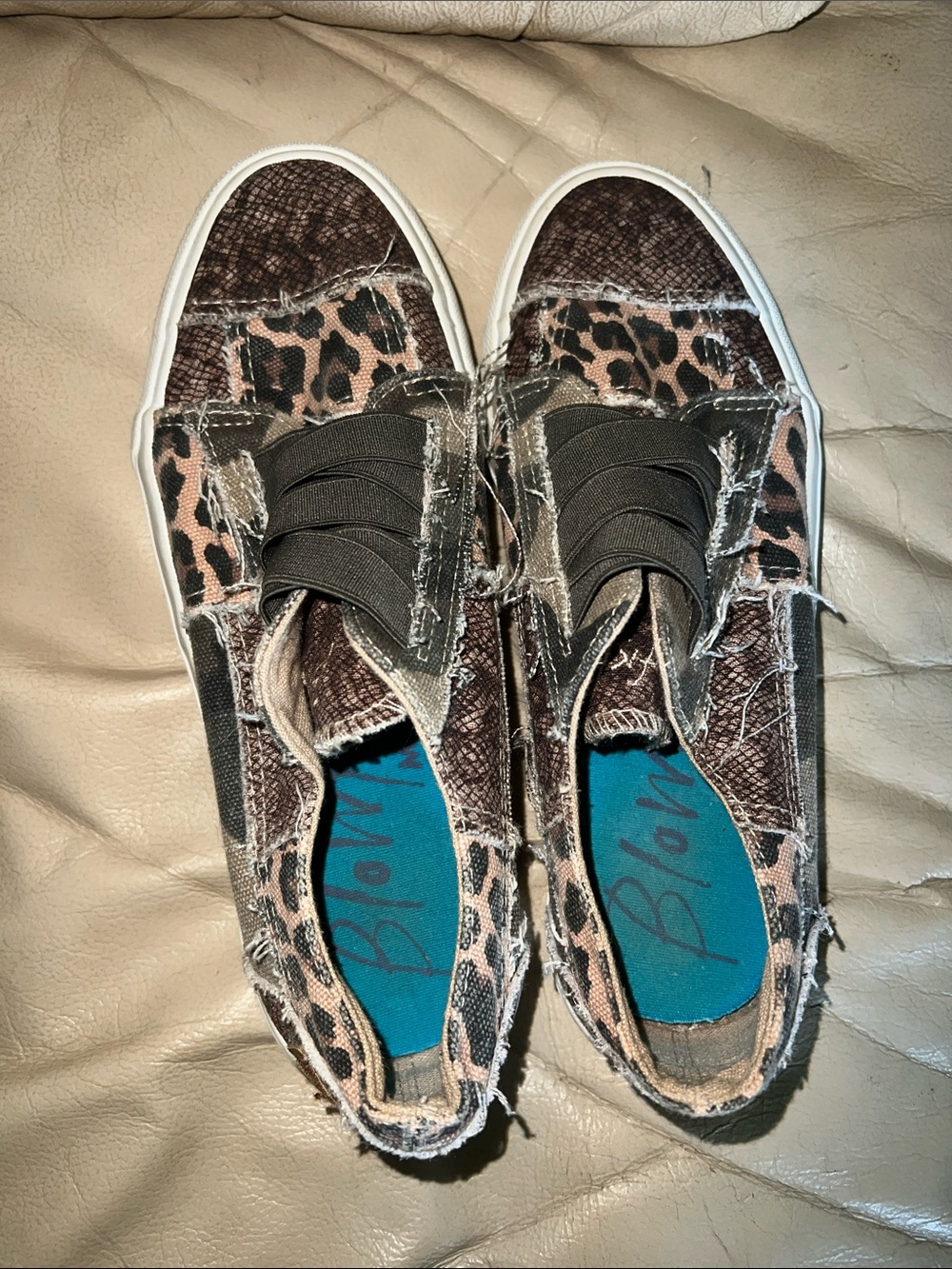 Leopard Print Slip-On Casual Sneakers in Brown